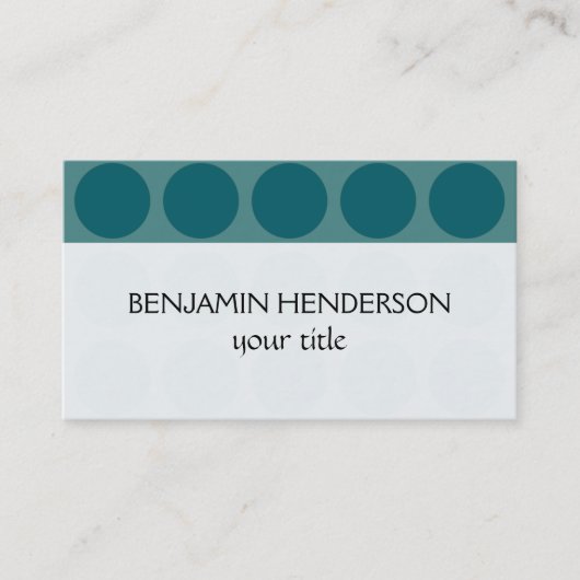 カスタマイズ可能な水玉模様の任意の色のティール(緑がかった色) 名刺 (正面)