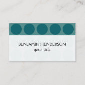 カスタマイズ可能な水玉模様の任意の色のティール（緑がかった色） 名刺 (正面)