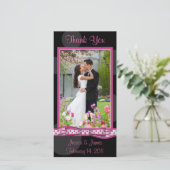 カスタマイズ可能な水玉模様フォトカード サンキューカード (スタンド正面)