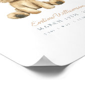 カスタマイズ可能な水色の子犬子供部屋誕生詳細 ポスター (角)