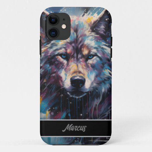 カスタマイズ可能な水色オオカミ Case-Mate iPhoneケース (裏面)