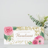 カスタマイズ可能な水色バラギフト証明書 (スタンド正面)