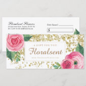 カスタマイズ可能な水色バラギフト証明書 (正面/裏面)