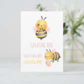 カスタマイズ可能な水色ビー先生サンキューカード サンキューカード (スタンド正面)