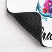 カスタマイズ可能な水色フローラいかりイラストレーション マウスパッド (コーナー)