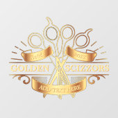 カスタマイズ可能な汎用ゴールドバーバー理容室フロント ウィンドウサイン (シート)