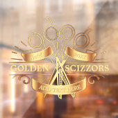 カスタマイズ可能な汎用ゴールドバーバー理容室フロント ウィンドウサイン (シート2)