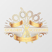 カスタマイズ可能な汎用ゴールドバーバー理容室フロント ウィンドウサイン (シート)