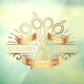 カスタマイズ可能な汎用ゴールドバーバー理容室フロント ウィンドウサイン (シート3)