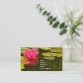カスタマイズ可能な池のピンクのスイレン 名刺 (スタンド正面)