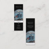 カスタマイズ可能な油ドリルリグの水色プロファイル スキニー名刺 (正面/裏面)