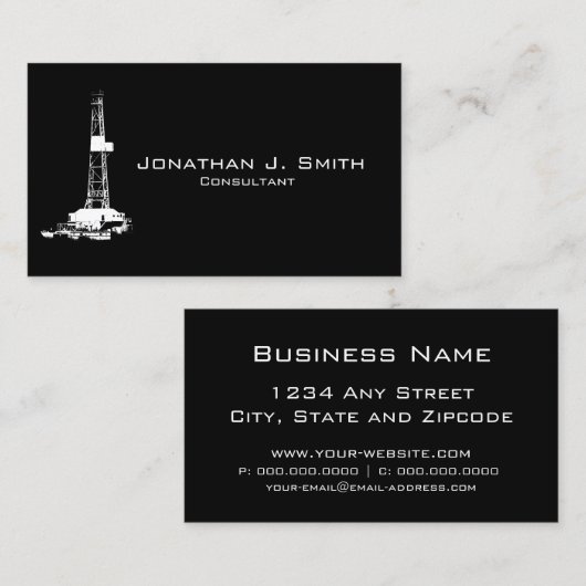 カスタマイズ可能な油田の名刺 名刺 (正面/裏面)