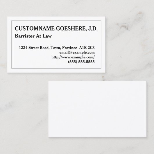 カスタマイズ可能な法律事務所の名刺 名刺 (正面/裏面)