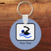 カスタマイズ可能な泳ぐ人ロゴ キーホルダー (正面)