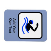 カスタマイズ可能な泳ぐ人ロゴ マグネット (横)