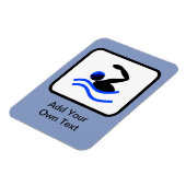 カスタマイズ可能な泳ぐ人ロゴ マグネット (左側)