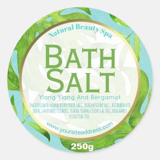 カスタマイズ可能な浴塩ラベル ラウンドシール (正面)