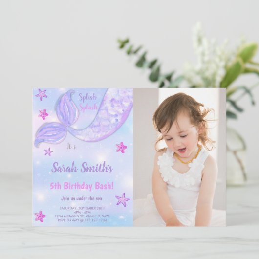 カスタマイズ可能な海パーティの招待状 子供へ 招待状 (スタンド正面)