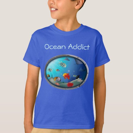 カスタマイズ可能な海洋生物場面 Tシャツ (正面)