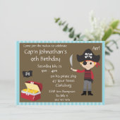 カスタマイズ可能な海賊の少年誕生日パーティー 招待状 (スタンド正面)