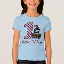 カスタマイズ可能な海賊の最初の誕生日シャツ1年 ベビーTシャツ
