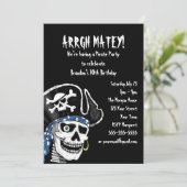カスタマイズ可能な海賊パーティー 招待状 (スタンド正面)