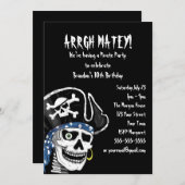 カスタマイズ可能な海賊パーティー 招待状 (正面/裏面)