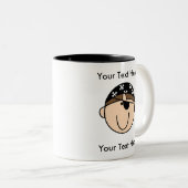 カスタマイズ可能な海賊ブラウンのカスタムなマグ- ツートーンマグカップ (正面右)