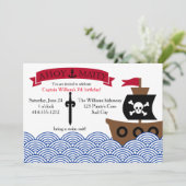 カスタマイズ可能な海賊誕生日パーティーの招待 招待状 (スタンド正面)