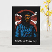 カスタマイズ可能な海賊黒ひげカード カード (黄色い花)