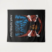 カスタマイズ可能な海賊黒ひげ タペストリー (正面(横))