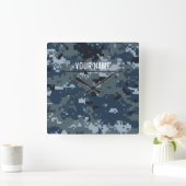 カスタマイズ可能な海軍NWUカムフラージュ スクエア壁時計 (ホーム)