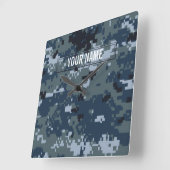 カスタマイズ可能な海軍NWUカムフラージュ スクエア壁時計 (傾斜)