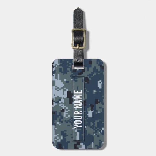 カスタマイズ可能な海軍NWUカムフラージュ ラゲッジタグ (正面縦)