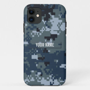 カスタマイズ可能な海軍NWUカムフラージュ iPhone 11 ケース