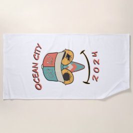 カスタマイズ可能な海都市2024 ビーチタオル