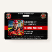 カスタマイズ可能な消防写真消防署ID バッジ (正面)