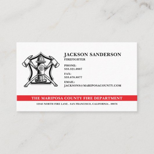 カスタマイズ可能な消防署のロゴ 名刺 (正面)