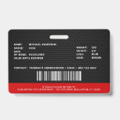 カスタマイズ可能な消防署写真ID バッジ (Back)