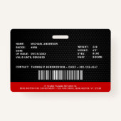 カスタマイズ可能な消防署写真ID バッジ (裏面)