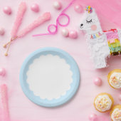 カスタマイズ可能な淡いブルーの帆立貝- ペーパープレート (パーティー)