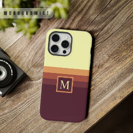 カスタマイズ可能な淡い黄色と濃い茶色のカラーブロック iPhone 15 PRO MAXケース