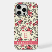 カスタマイズ可能な淡い黄色のフローラ赤いバラの花 iPhoneケース (裏面)