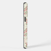 カスタマイズ可能な淡い黄色の花　ピンクの花々 iPhoneケース (右側面)