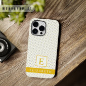 カスタマイズ可能な深いサフランイエローホワイト水玉模様 Case-Mate iPhoneケース