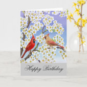 カスタマイズ可能な深紅色誕生日カード カード (黄色い花)