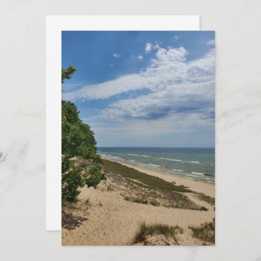 カスタマイズ可能な湖ミシガン招待状 招待状 (正面/裏面)