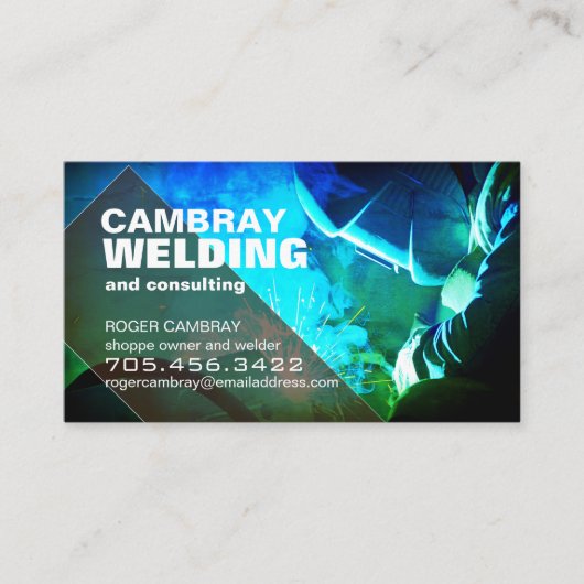 カスタマイズ可能な溶接業者コンサルタント名刺 名刺 (正面)