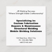 カスタマイズ可能な溶接金属加工デザイン スクエア名刺 (裏面)