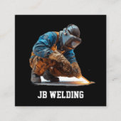 カスタマイズ可能な溶接金属加工デザイン スクエア名刺 (正面)